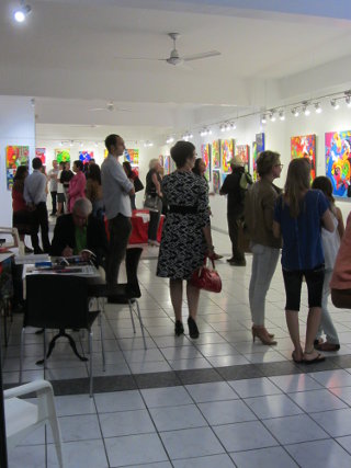 Vernissage à la galerie Arte Bello de l'exposition de Sandrina Fouache le 2014 08 04