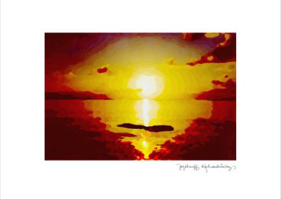 Jezebruff Kabradinsky,  Coucher de soleil sur ilôt du sud 18x22